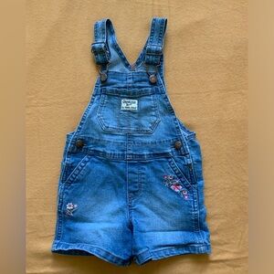 Girls denim overall shorts size 2T